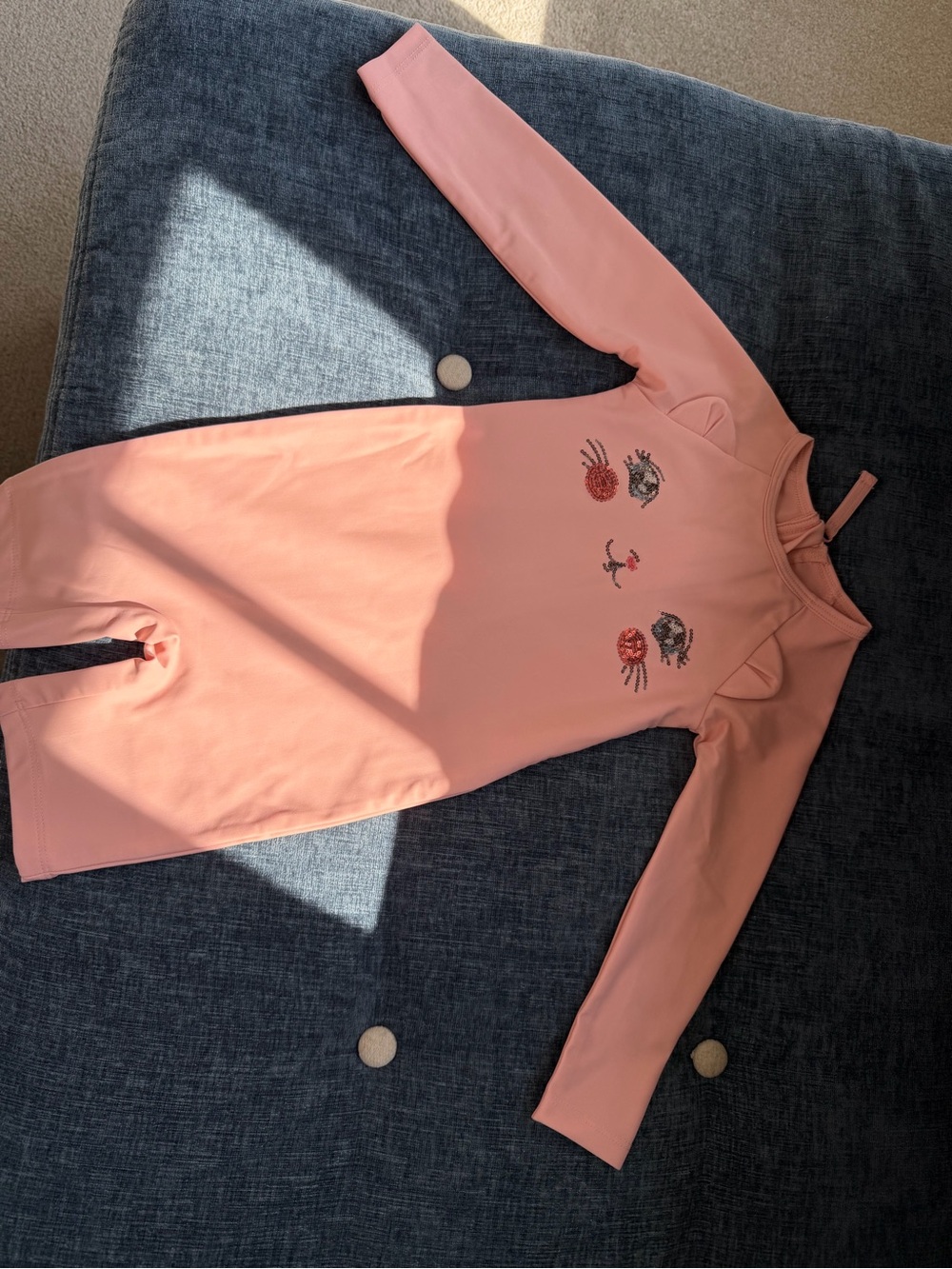 Konges Slojd Kitty Sequin Swimsuit - Powder Pink - 12M UPF 50+